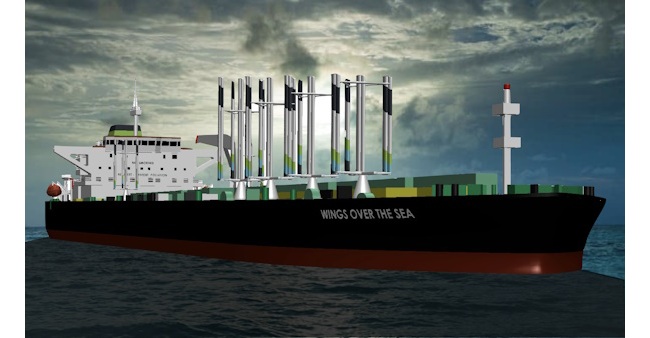 Visualisation of WingTek Windsail on a commercial maritime vessel